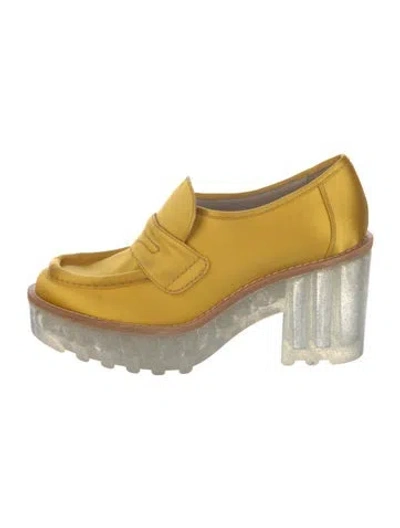 Pre-owned Acne Studios Satin Pumps In Yellow