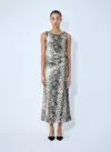 Acne Studios Women Satin Python Print Midi Dress In Brown