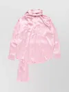 Acne Studios Satin Shirt With Scarf Detail And Pocket In Pink