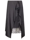 Acne Studios Asymmetric Midi Skirt In Black