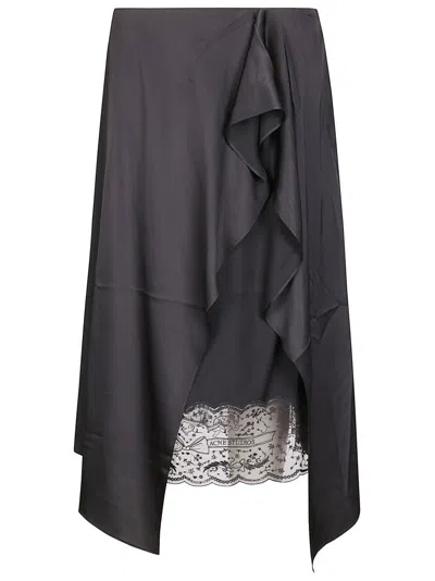 ACNE STUDIOS ACNE STUDIOS SATIN SKIRT WITH RUCHES