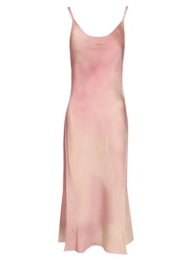 Acne Studios Womens Multi Pink Darma Sleeveless Satin Midi Dress