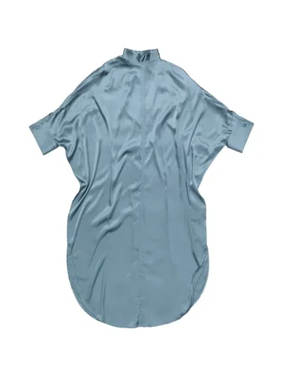 Acne Studios Satin Backless Dress In Blue