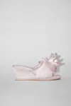 Acne Studios Satin Wedge Sandal In Pale Pink