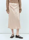 Acne Studios Satin Wrap Midi Skirt In Beige