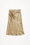 Acne Studios Satin Wrap Midi Skirt In Old Green