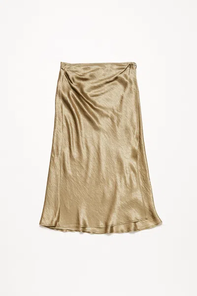 Acne Studios Satin Wrap Midi Skirt In Beige