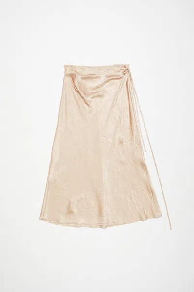Acne Studios Beige Wrap Midi Skirt In Cream