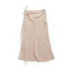 Acne Studios Satin Wrap Midi Skirt In Shell Beige