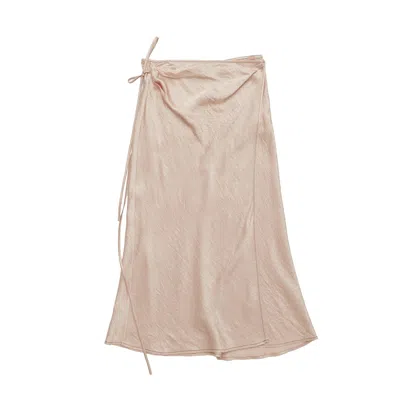 Acne Studios Satin Wrap Midi Skirt In Beige
