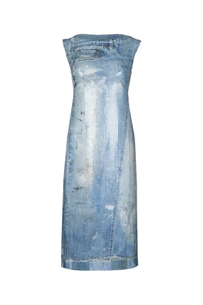 Acne Studios Satin-blend Mini Dress For Women In Blue
