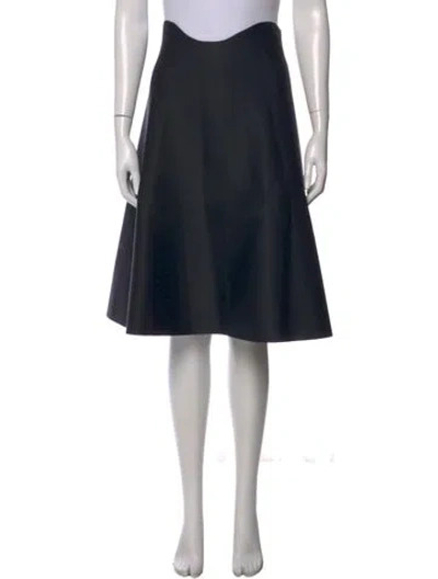 Pre-owned Acne Studios Scalloped Accent Midi Length Skirt In Black