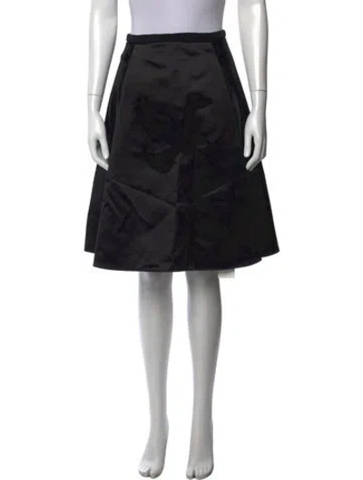 Pre-owned Acne Studios Scalloped Accent Midi Length Skirt In Black