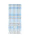 Acne Studios Blue Wide Check Logo Scarf In Blue