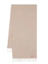 Acne Studios Logo Detail Fringed Scarf In Gray