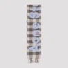 Acne Studios Jacquard-logo Checked Scarf In Brown Blue