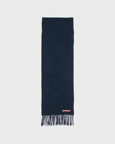 Acne Studios Scarf Fringe Wool Skinny In Blue