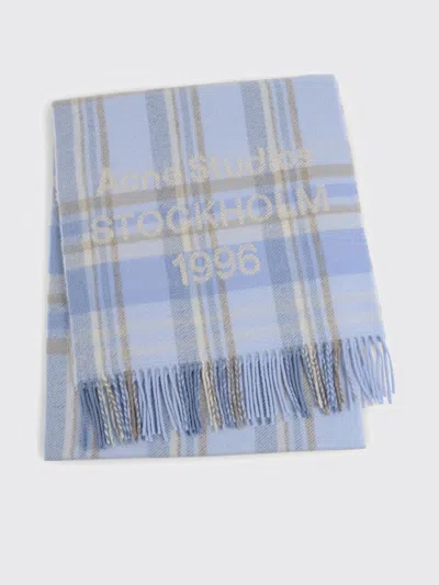 ACNE STUDIOS ACNE STUDIOS CHECK WOOL SCARF WITH JACQUARD LOGO AND FRINGED HEM