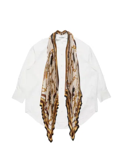 Acne Studios Scarf Mini Shirt Dress In White
