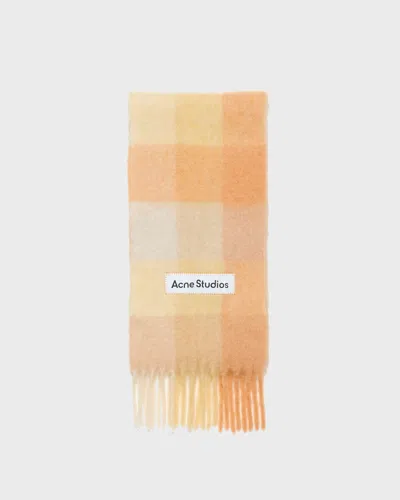 Acne Studios Scarf Soft Checkered Mohair Peach