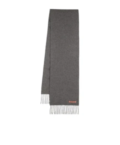 Acne Studios Scarf With Fringes In Gray
