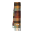 Acne Studios Brown Mohair Checked Scarf In Multi