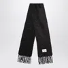 Acne Studios Black Wool Scarf With Logo In Black