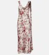 Acne Studios Womens Multi Beige Dotti Floral-print Satin Midi Dress In Multi