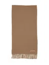 Acne Studios Fringe Wool Scarf – Narrow In Caramel Brown