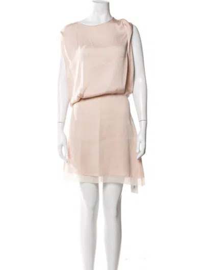 Pre-owned Acne Studios Scoop Neck Knee-length Dress In Neutrals