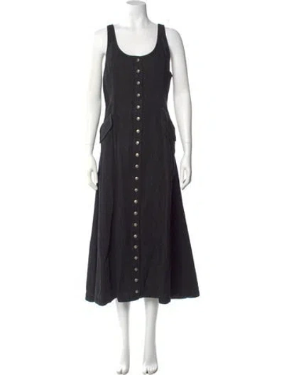 Pre-owned Acne Studios Scoop Neck Long Dress In Black