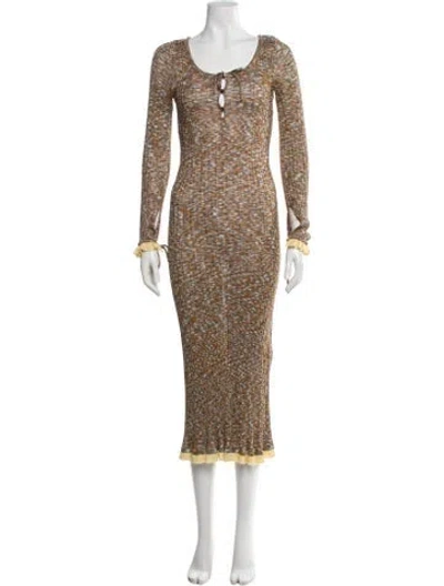 Pre-owned Acne Studios Scoop Neck Long Dress In Brown