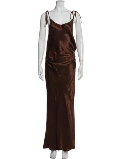 Pre-owned Acne Studios Scoop Neck Long Dress In Brown
