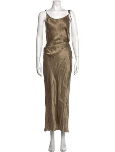 Pre-owned Acne Studios Scoop Neck Long Dress In Brown