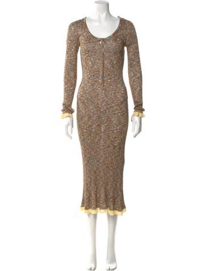Pre-owned Acne Studios Scoop Neck Long Dress In Neutral
