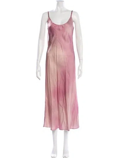 Pre-owned Acne Studios Scoop Neck Long Dress In Pink