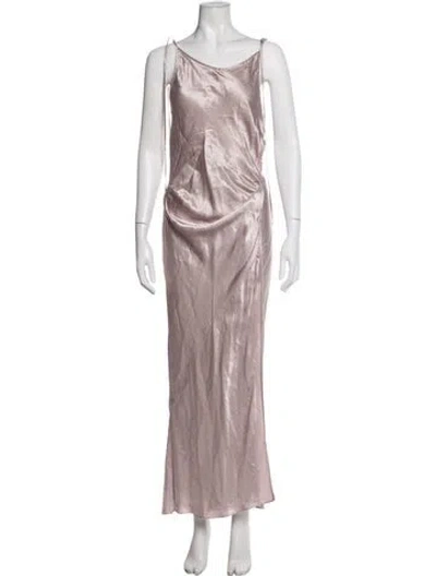 Pre-owned Acne Studios Scoop Neck Long Dress In Pink
