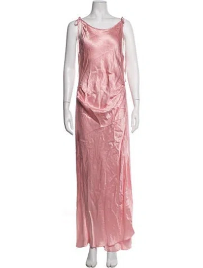 Pre-owned Acne Studios Scoop Neck Long Dress In Pink