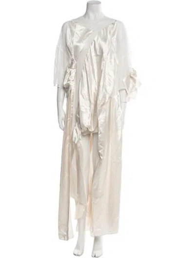 Pre-owned Acne Studios Scoop Neck Long Dress W/ Tags In White