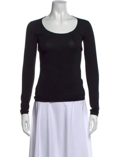 Pre-owned Acne Studios Scoop Neck Long Sleeve Top In Black