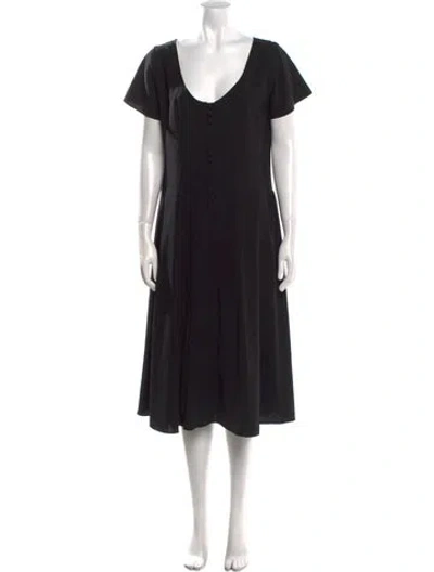 Pre-owned Acne Studios Scoop Neck Midi Length Dress In Black