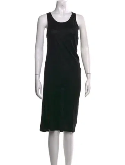 Pre-owned Acne Studios Scoop Neck Midi Length Dress In Black