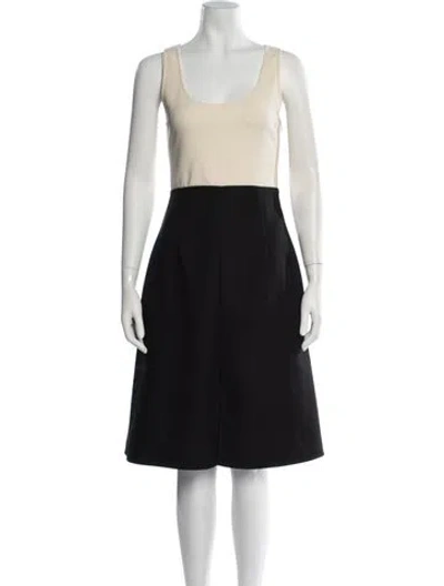Pre-owned Acne Studios Scoop Neck Midi Length Dress In Black
