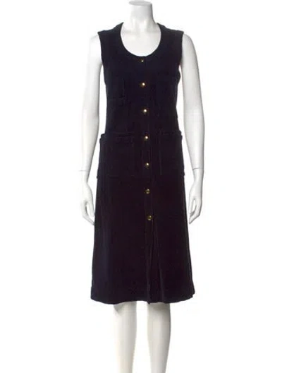 Pre-owned Acne Studios Scoop Neck Midi Length Dress In Blue