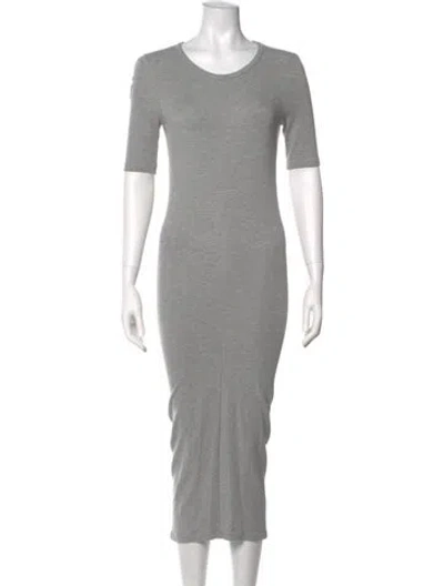 Pre-owned Acne Studios Scoop Neck Midi Length Dress In Gray
