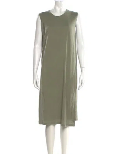 Pre-owned Acne Studios Scoop Neck Midi Length Dress In Green
