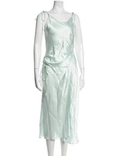 Pre-owned Acne Studios Scoop Neck Midi Length Dress In Green