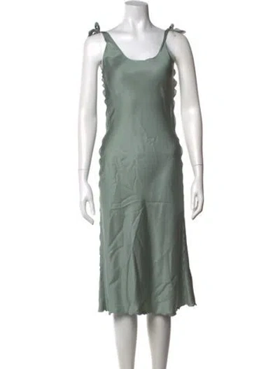 Pre-owned Acne Studios Scoop Neck Midi Length Dress In Green