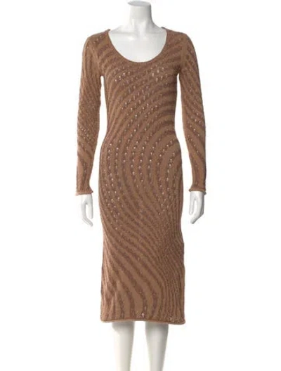 Pre-owned Acne Studios Scoop Neck Midi Length Dress In Neutral