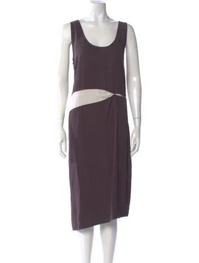 Pre-owned Acne Studios Scoop Neck Midi Length Dress In Purple